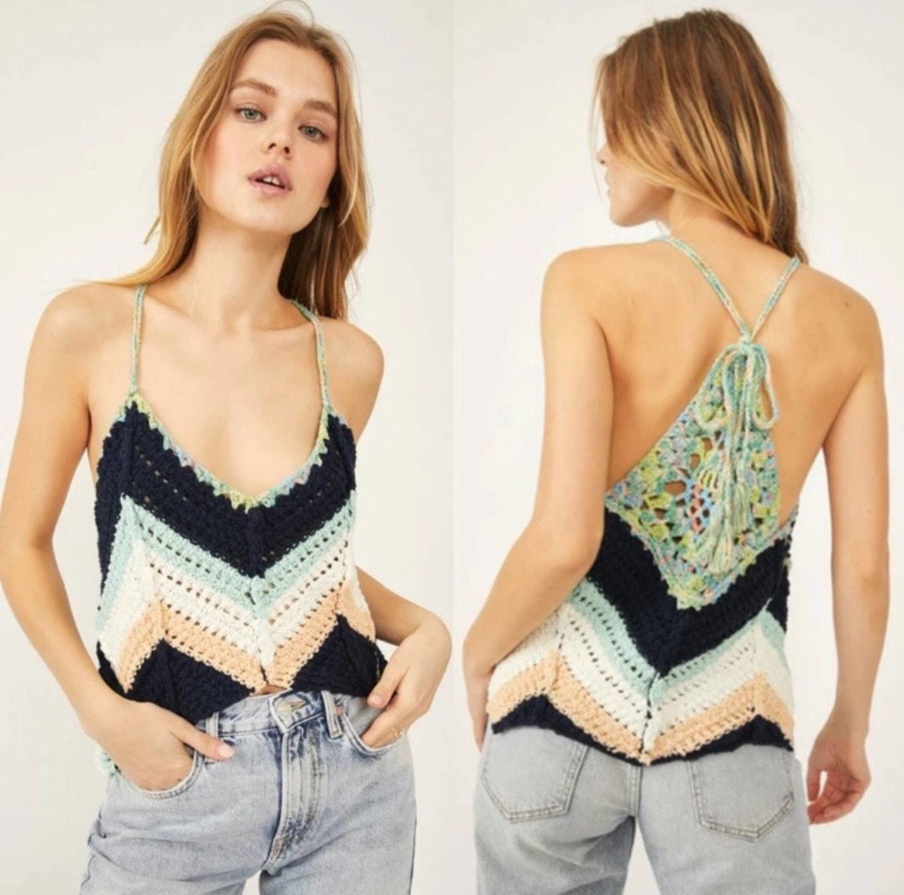 Free People Crochet Tank Size Small Swim Up Summer Breeze Nwt Beach Travel